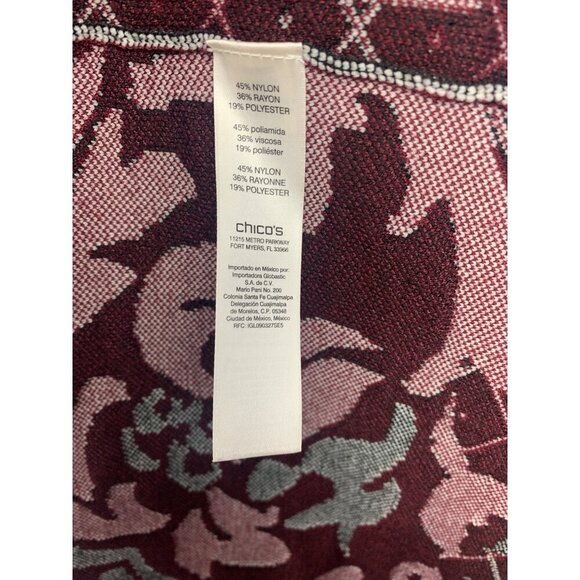 Chicos Multicolor Knit Long Cardigan Jacket Size 3 - Nylon/Rayon Blend Intricate - Picture 5 of 6